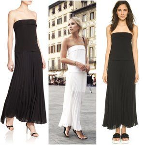 A.L.C. Black Women's Brock Strapless Pleated Maxi Dress